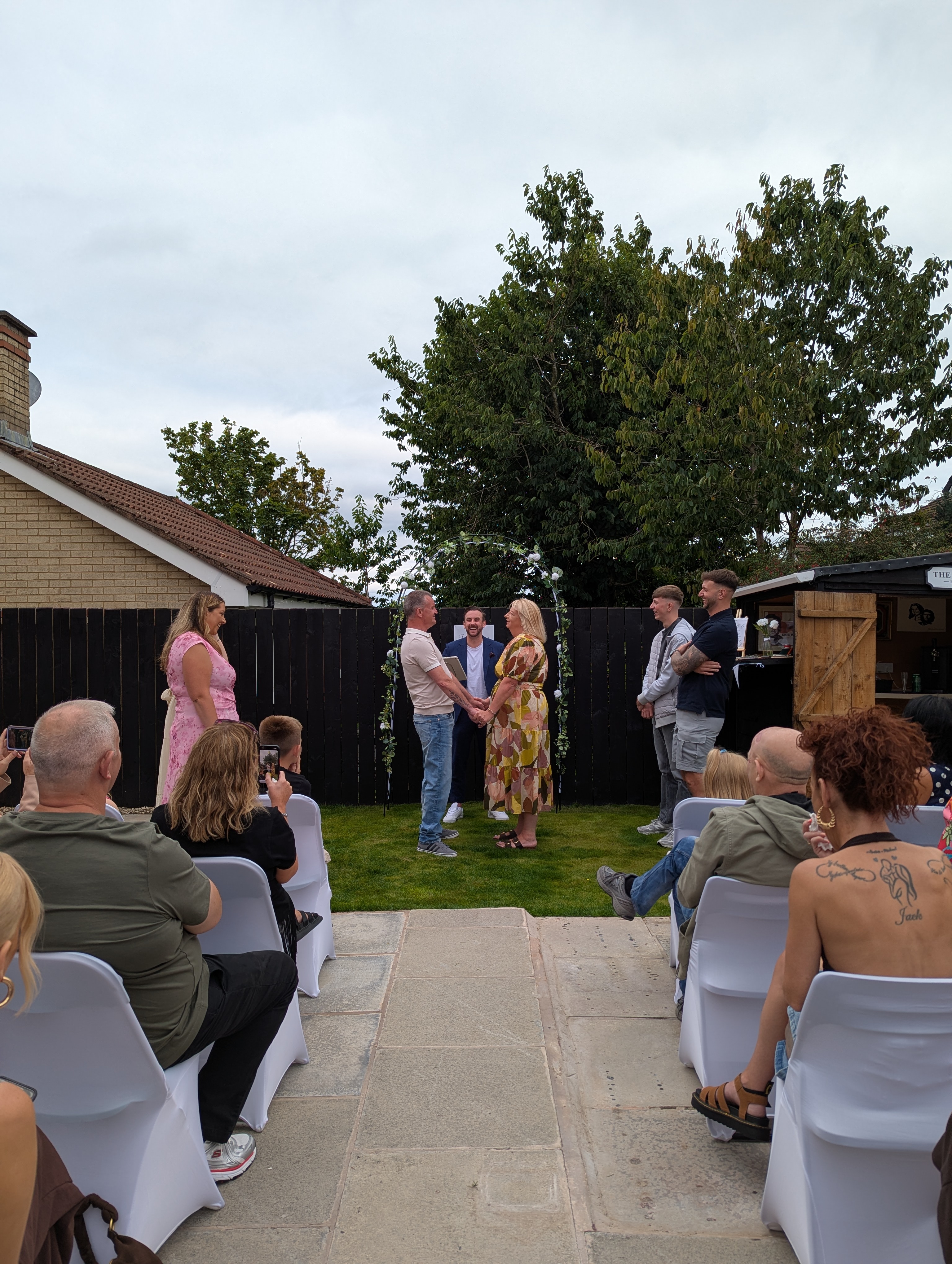 Couple celebrating their humanist wedding